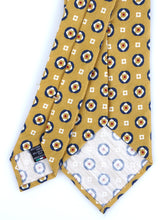 GEMINA unlined yellow tailored tie in linen/silk